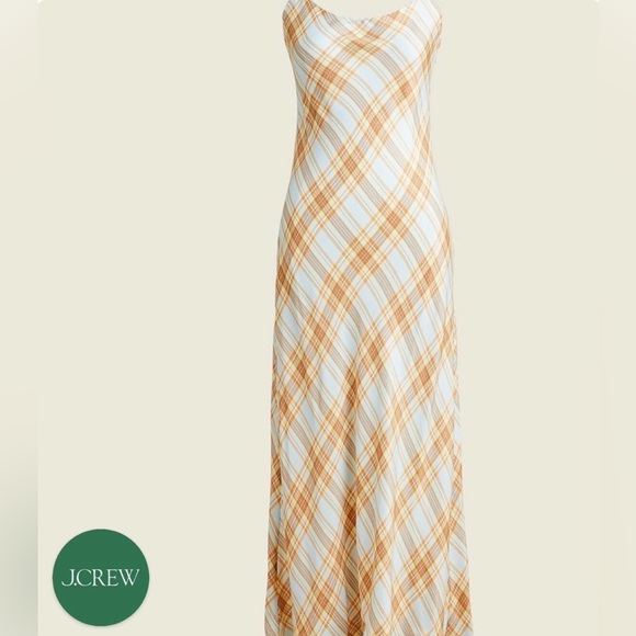 J. Crew Dresses & Skirts - J. Crew culto-blend slip dress in pale sky tartan